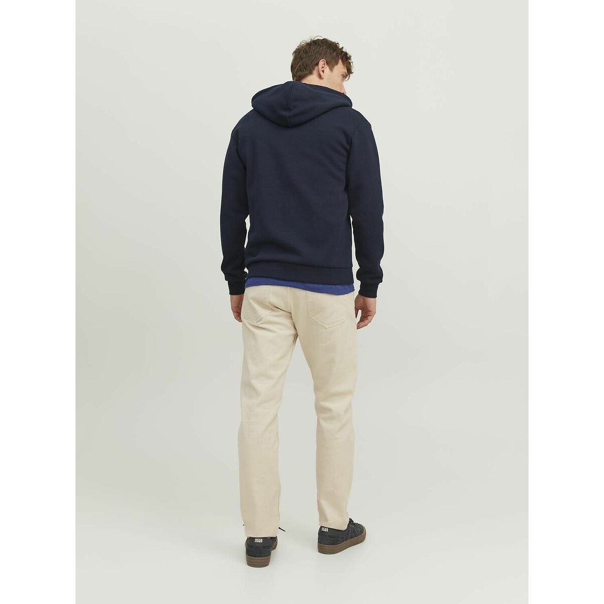 Sweat zippé à capuche bleu marine, JACK & JONES