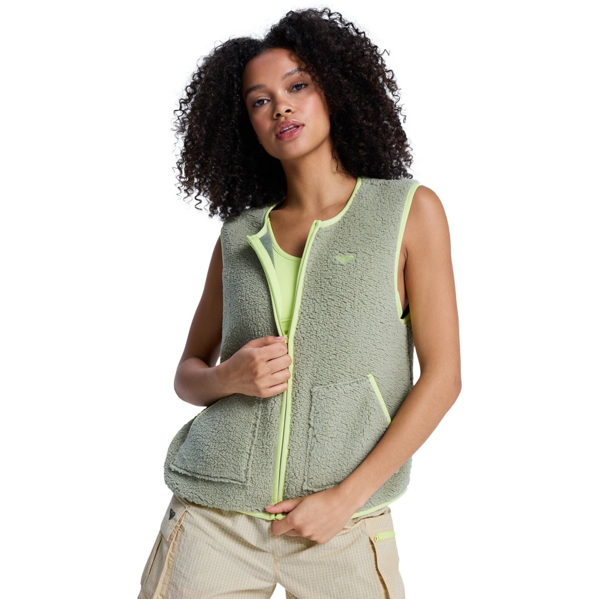 Veste sans manches en polaire BOUNDLESS SPIRIT. vert oil green, ROXY
