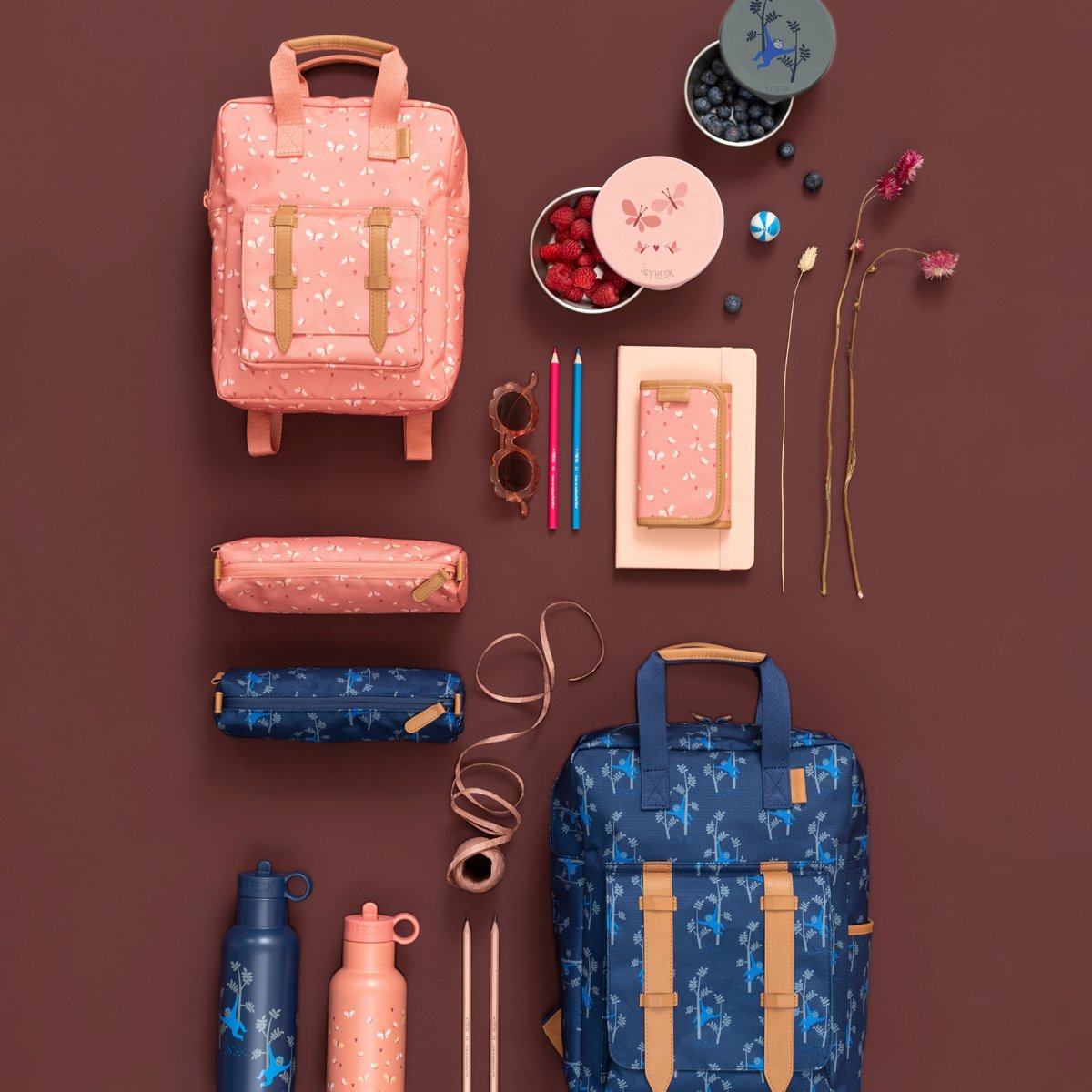 Set de 2 boîtes à goûter rose, FRESK