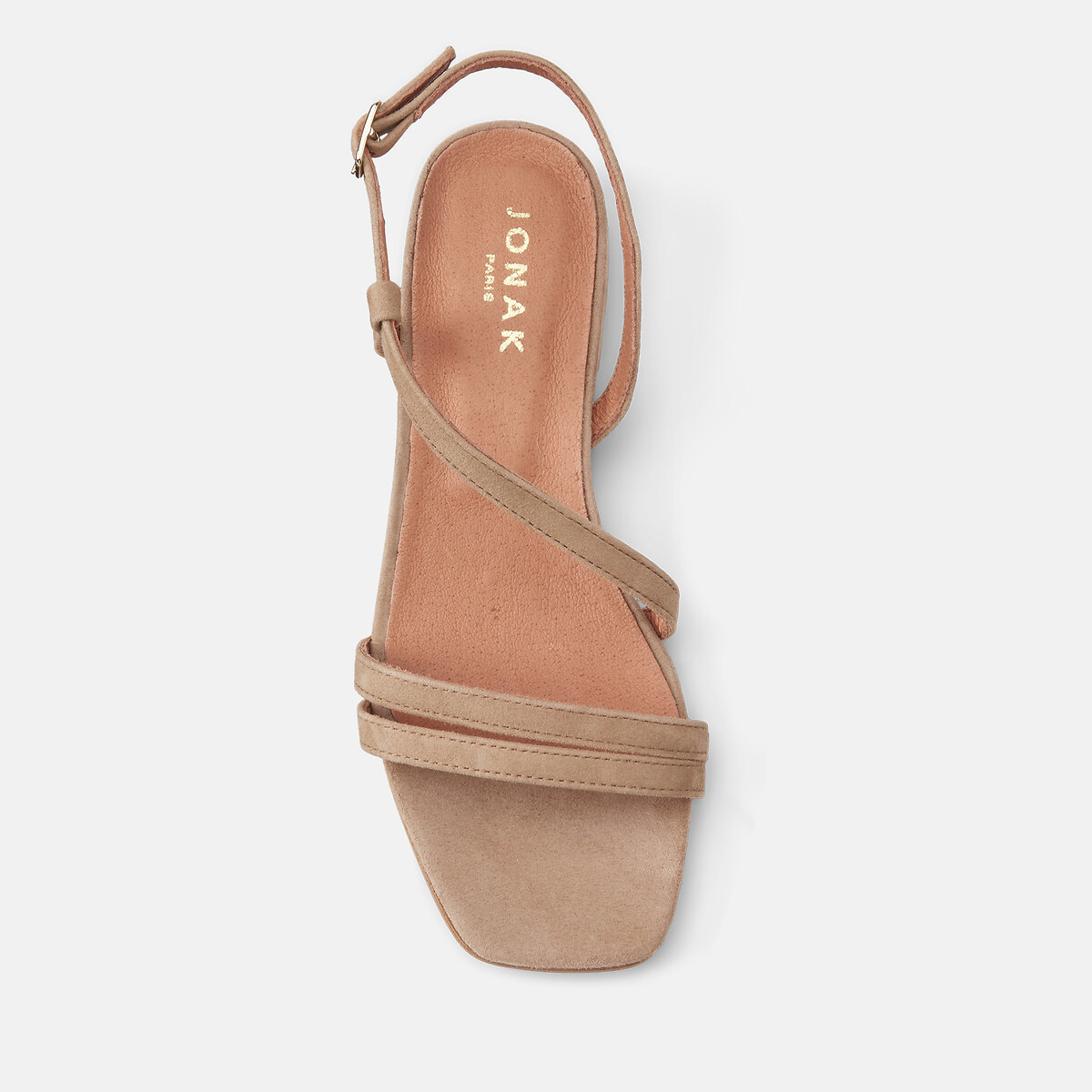 Sandales petits talons en cuir velours Anaya camel, JONAK