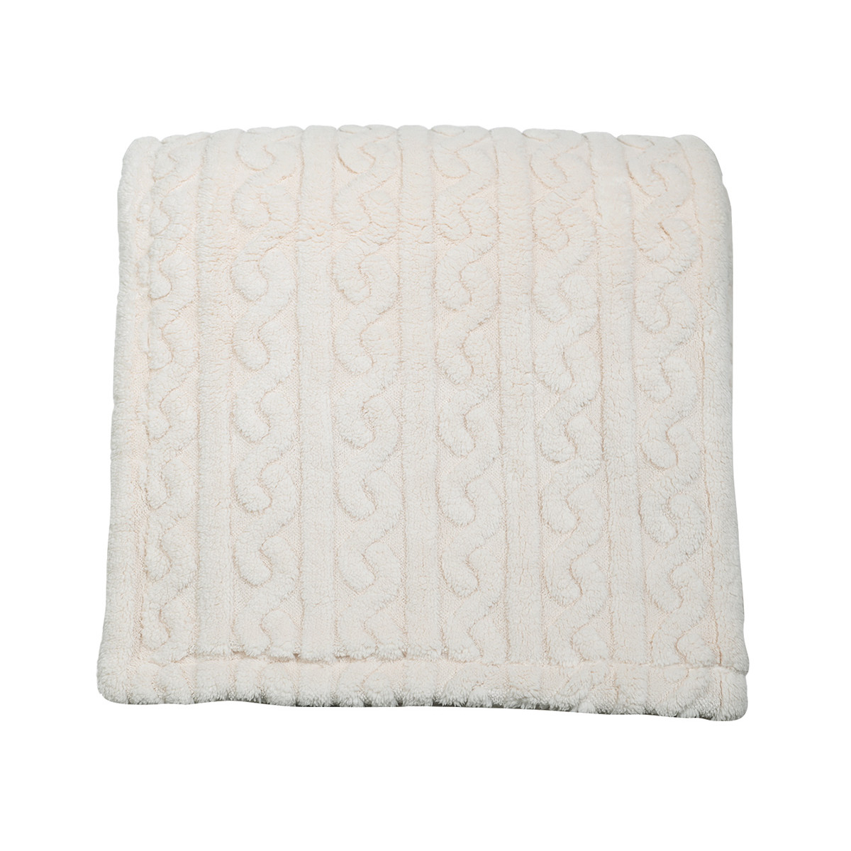 Plaid polaire doux & chaud WARM WOOL ecru, SENSEI MAISON