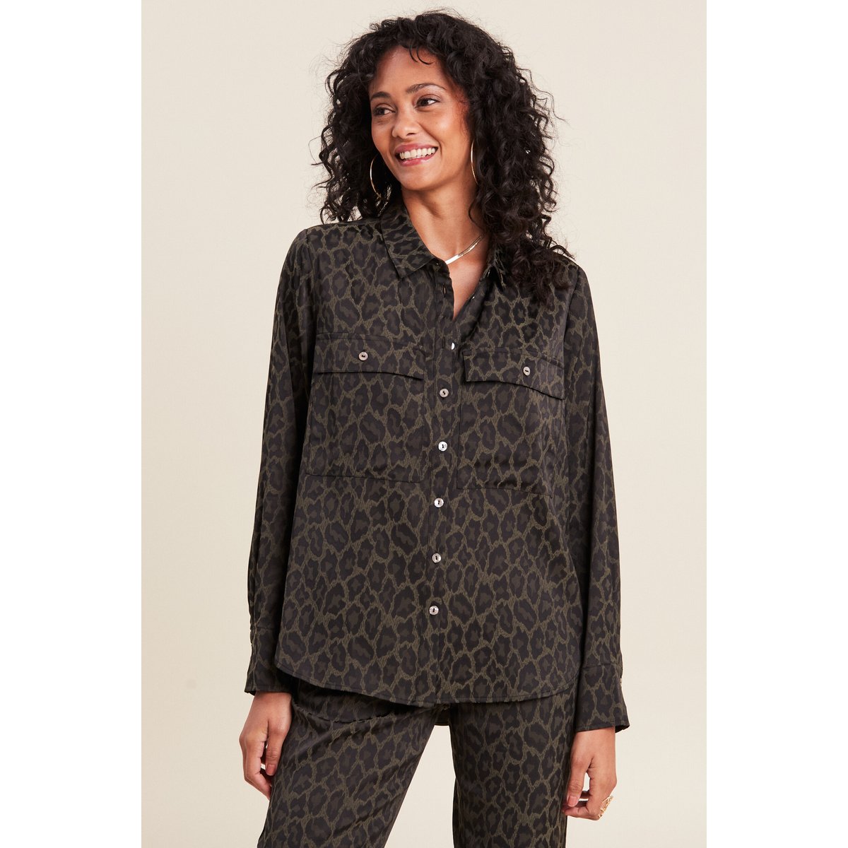 Chemise manches longues vert kaki, BREAL