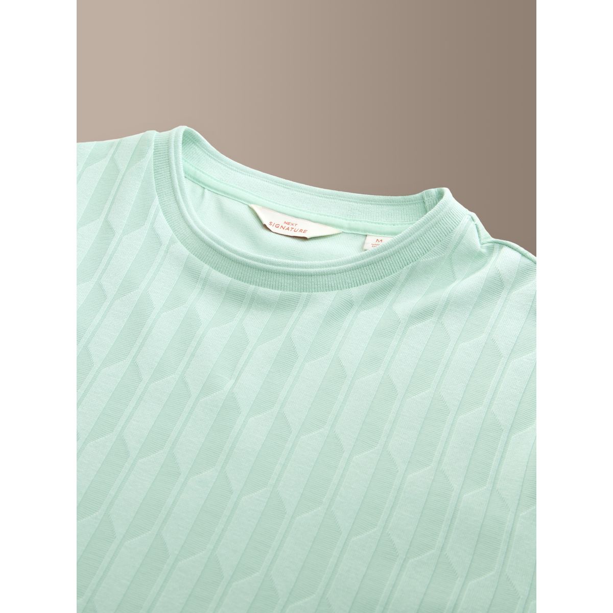 T-shirt texturé en modal de coton signature vert menthe, NEXT