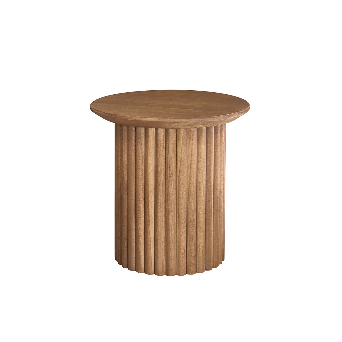 Table d'appoint en teck massif ronde COLINE naturel, BERAH GETAH