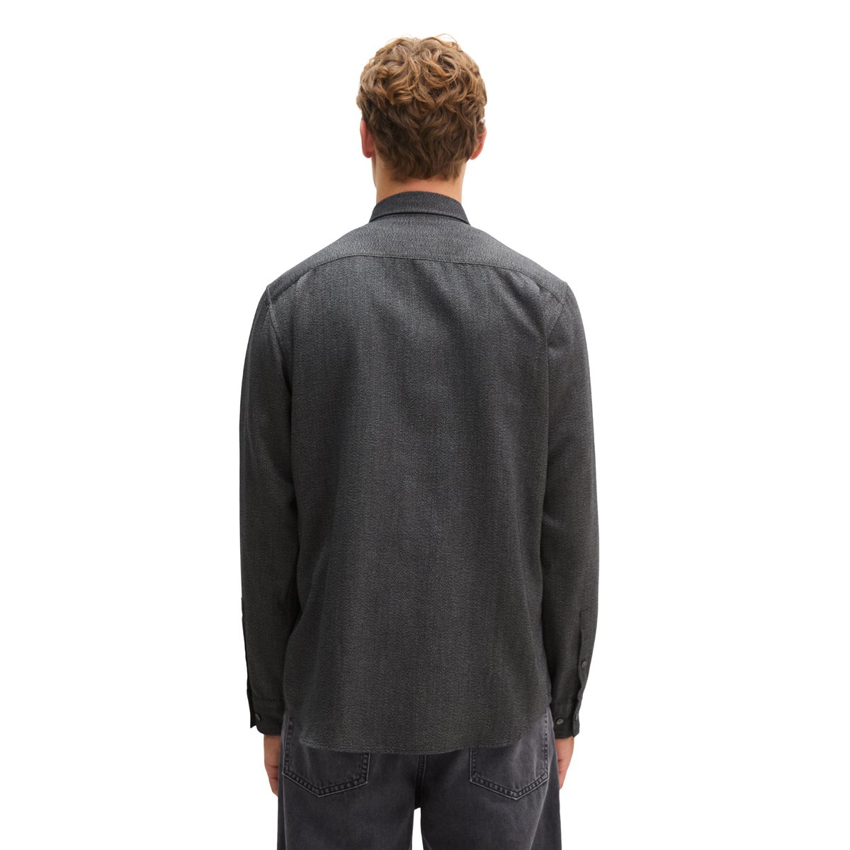 Chemise coupe classique en coton biologique et TENCEL™ Lyocell noir, MARC O'POLO