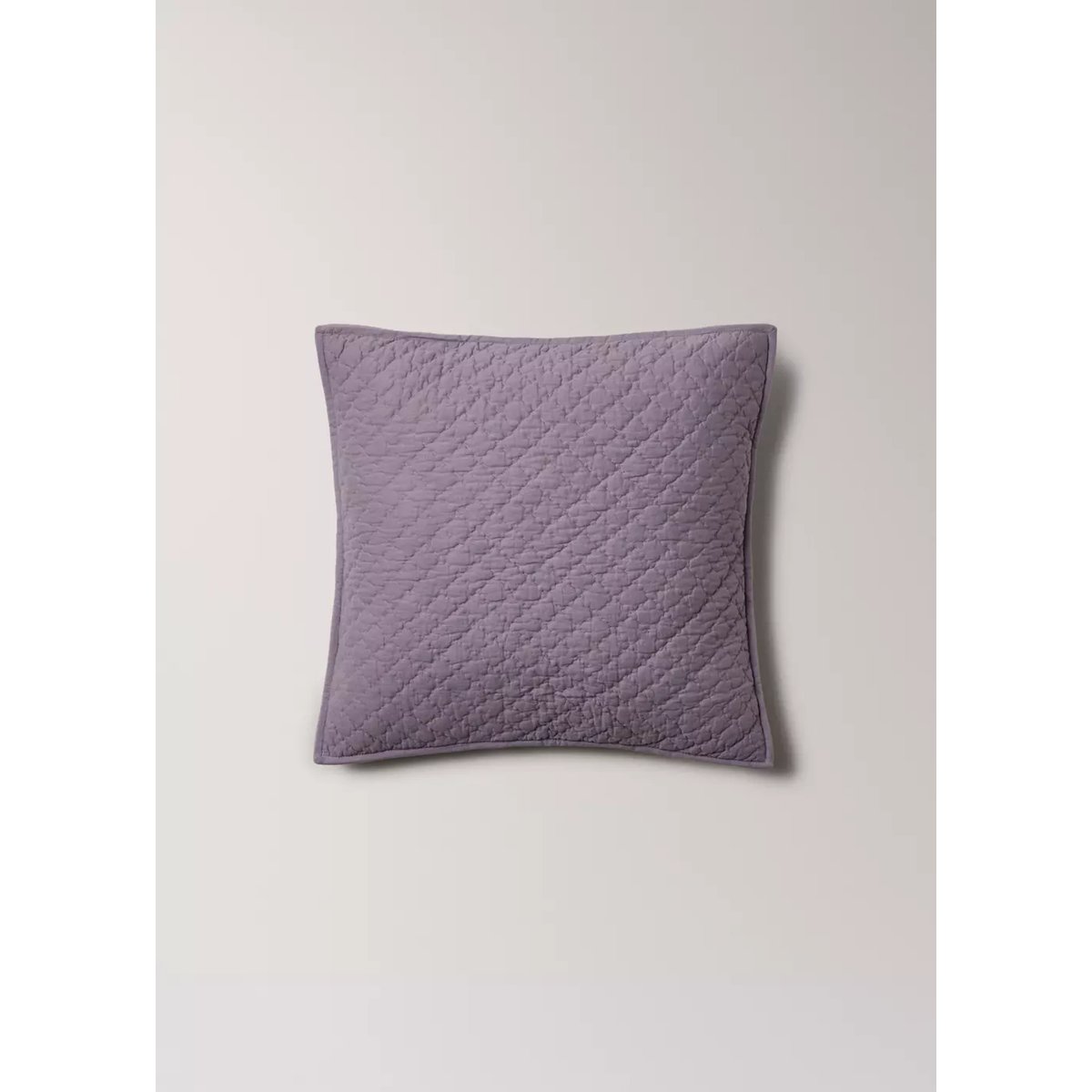 Housse de coussin lit coton surpiqûres fait main 50x50 cm lilas, MANGO HOME