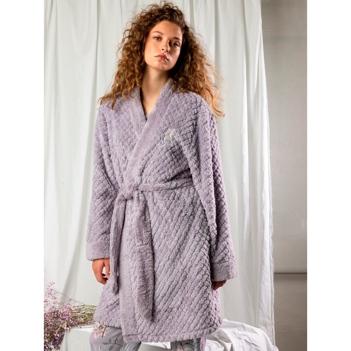 Robe de chambre Night Garden violet, ADMAS