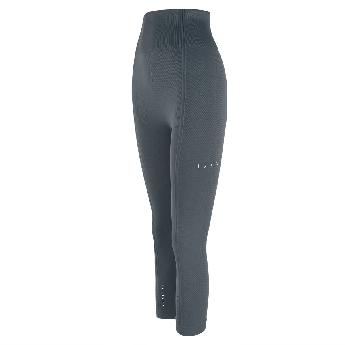 Legging de sport femme Apamala longueur capri taille haute bleu gris tempête, BORN