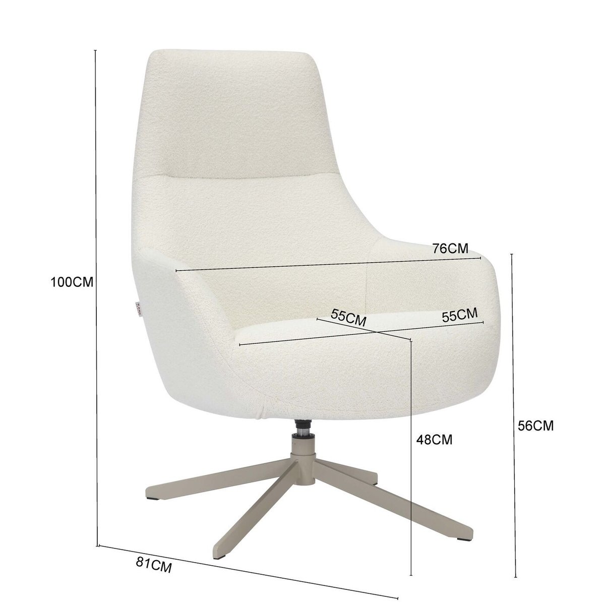 Fauteuil pivotant imprimé labyrinthe, MIMI marron, KARE DESIGN