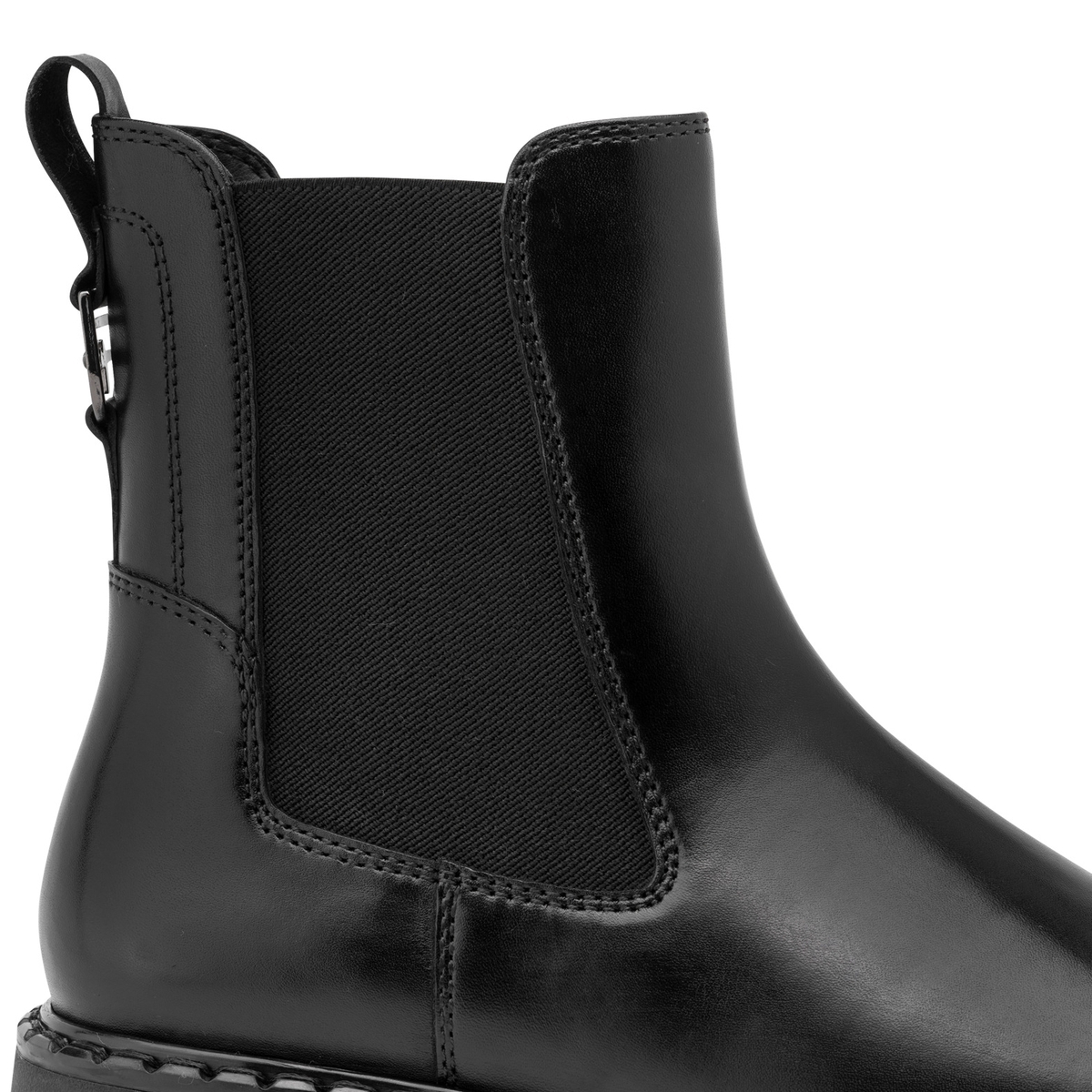 Bottine Chelsea en cuir noir, TAMARIS