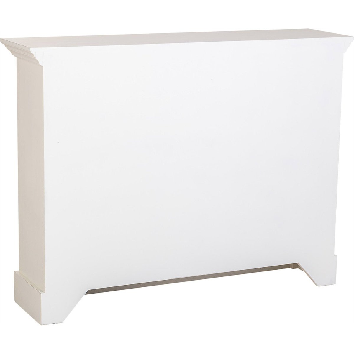Buffet en bois patiné rectangulaire avec portes sculptées blanc patiné et cannage naturel, RECOLLECTION