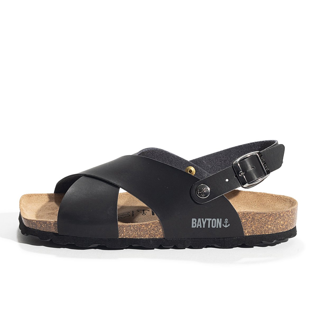 Sandales TWEED noir, BAYTON