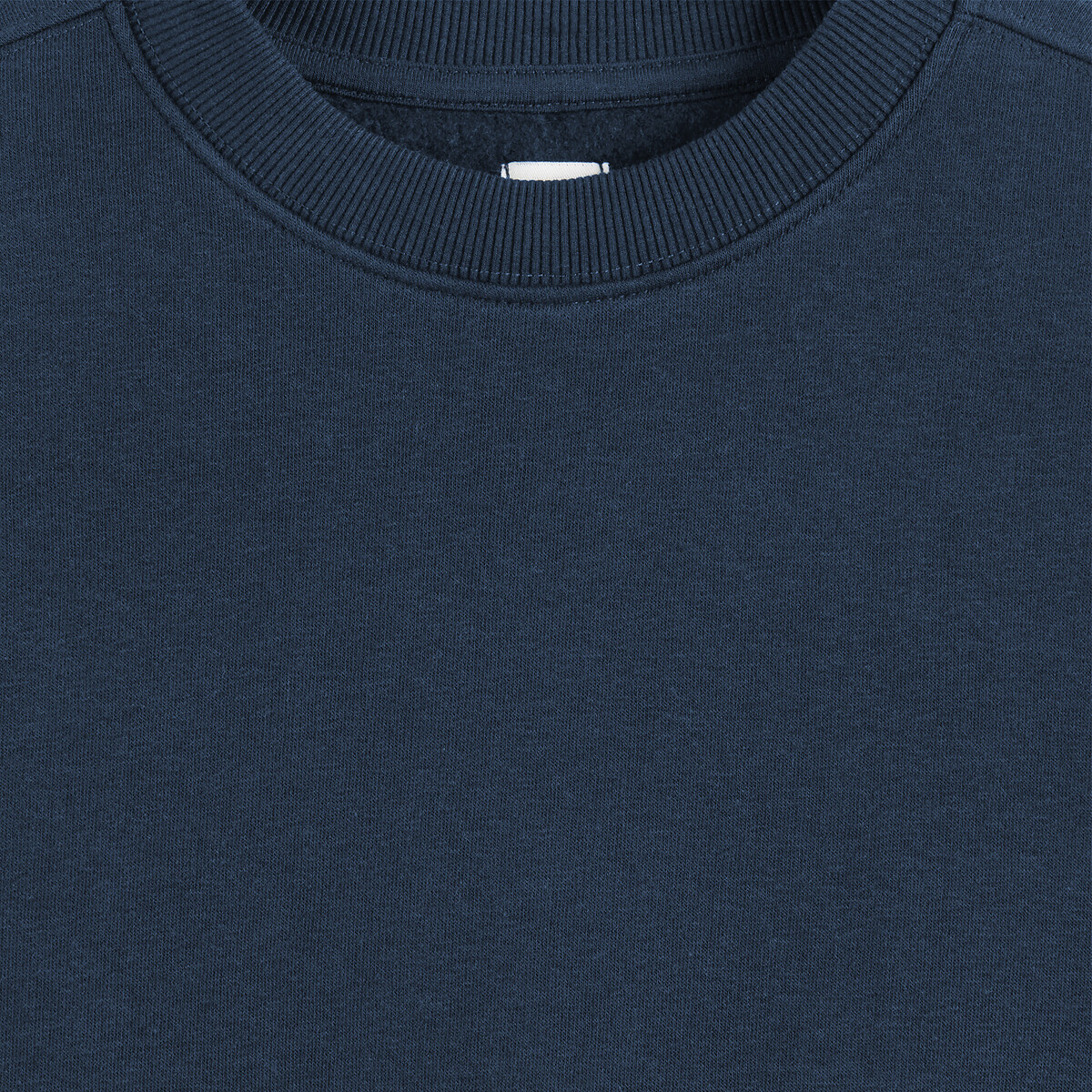 Sweat col rond, en molleton bleu marine, LA REDOUTE COLLECTIONS