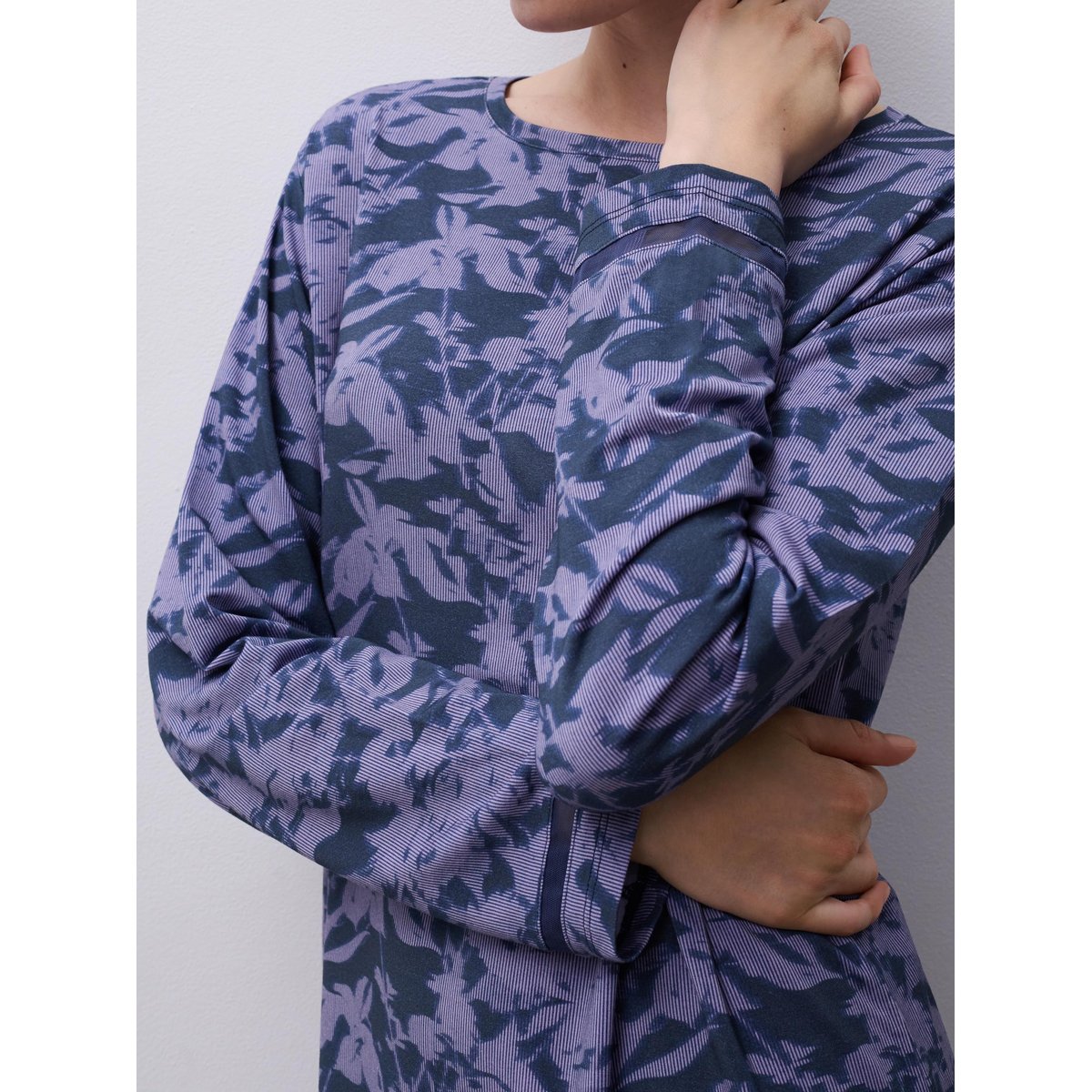 Chemise de nuit manches longues JOE brouillard de fleurs, CHANTELLE