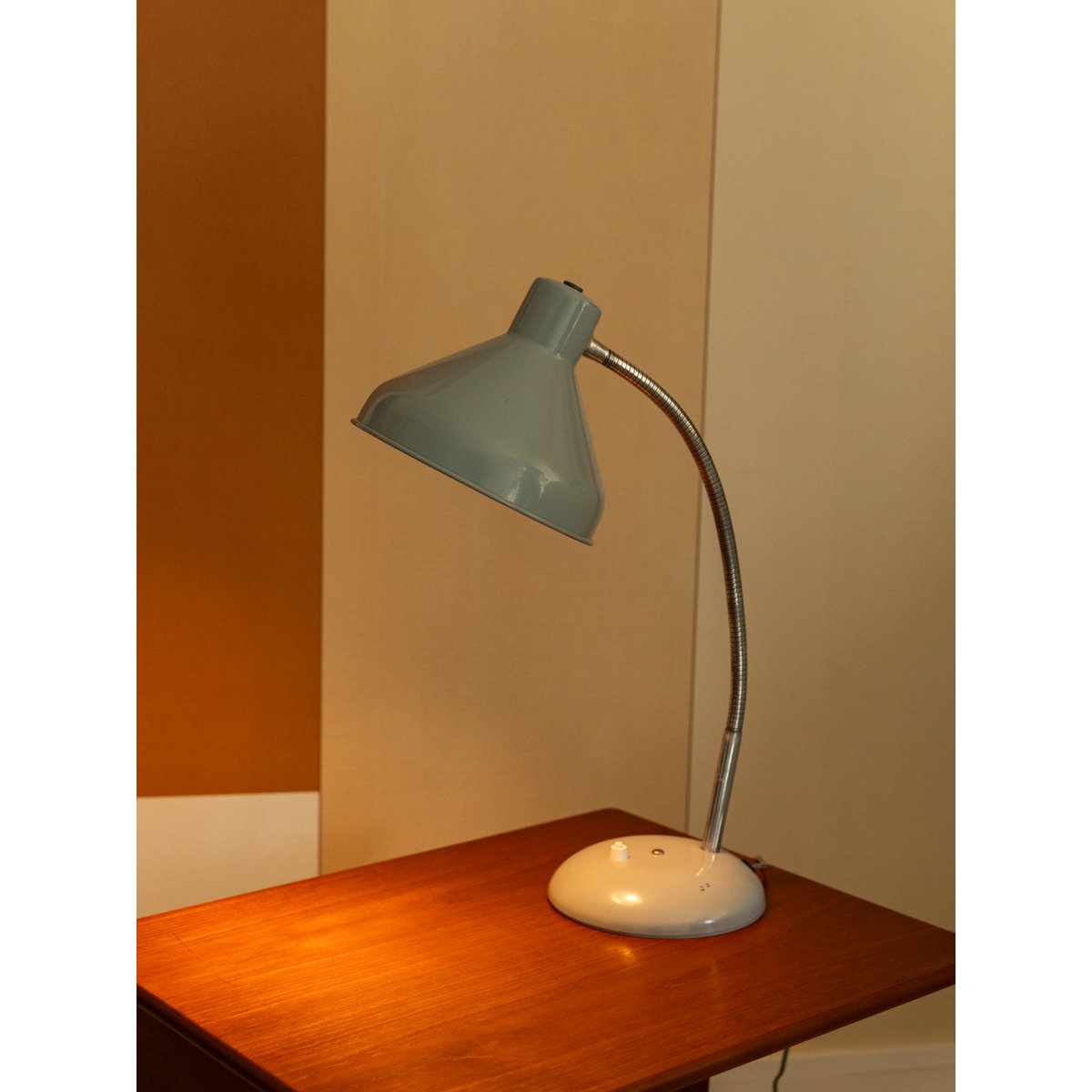 Lampe vintage industrielle émaillée grise Julia N°1067 - Bon état gris, DEBONGOUT