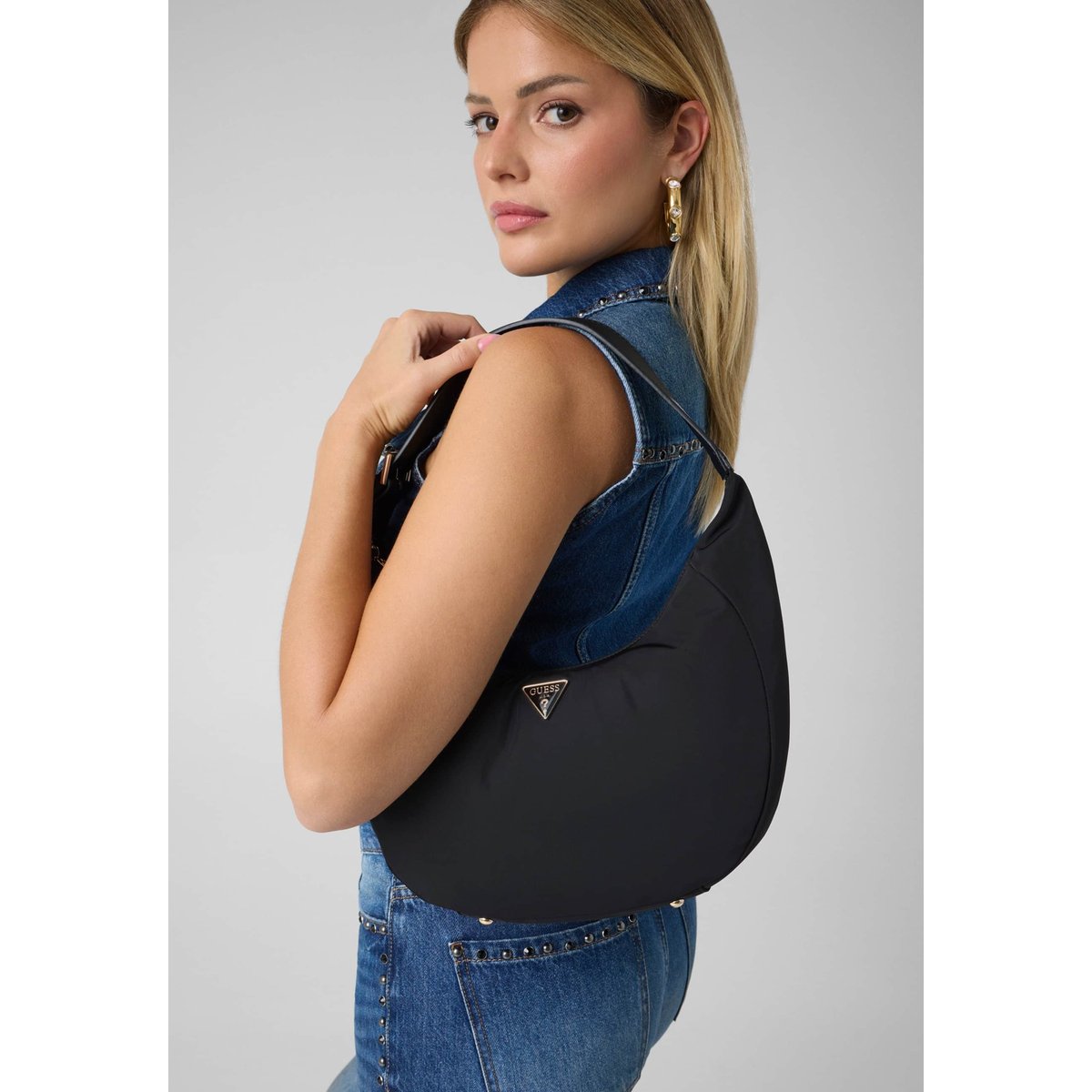Gemma Hobo Bag noir, GUESS