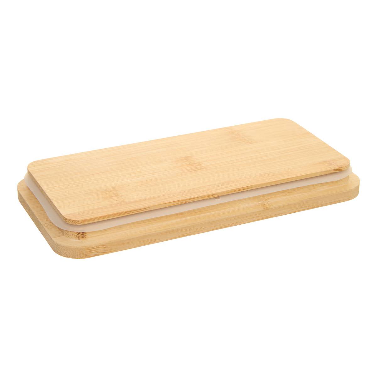 Boîte de conservation rectangulaire avec couvercle en bambou ESKE transparent, 5FIVE SIMPLY SMART