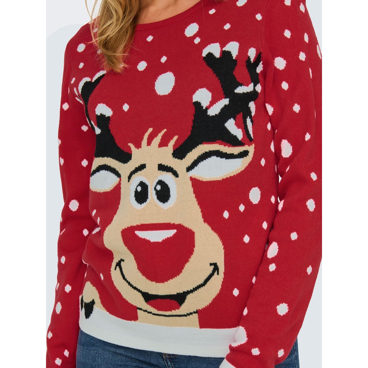 Pull de Noël, motif renne true red, JDY