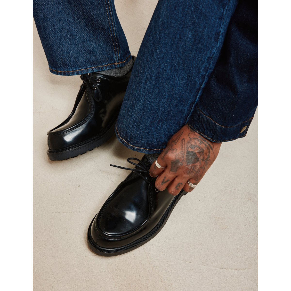 Derbies LUNO cuir box noir, ODAJE