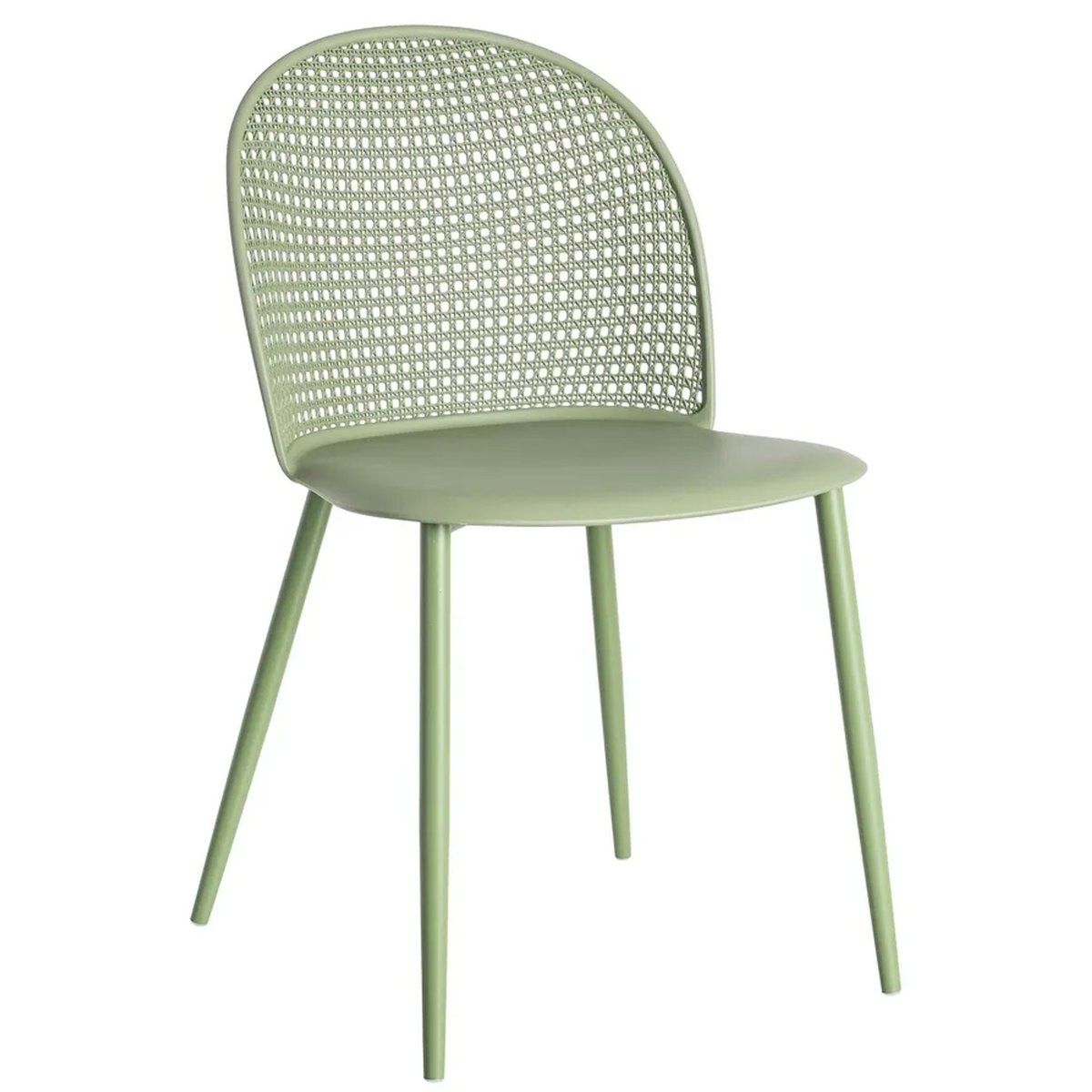 Chaise verte effet cannage 51x46x80cm vert, WADIGA