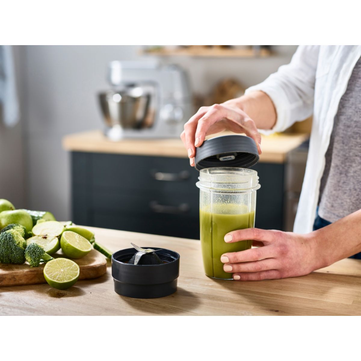 Blender KAH752PL Nutri-Blender- 2 bols nomades transparent/gris, KENWOOD