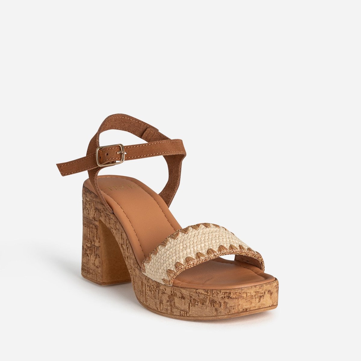 Sandale À Talon en cuir GERDINIA camel, TEXTO