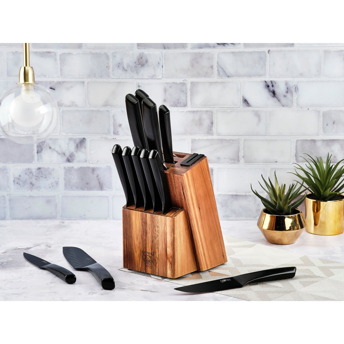 Lot de 6 couteaux à steak en inox, NUDE noir mat, BJORN