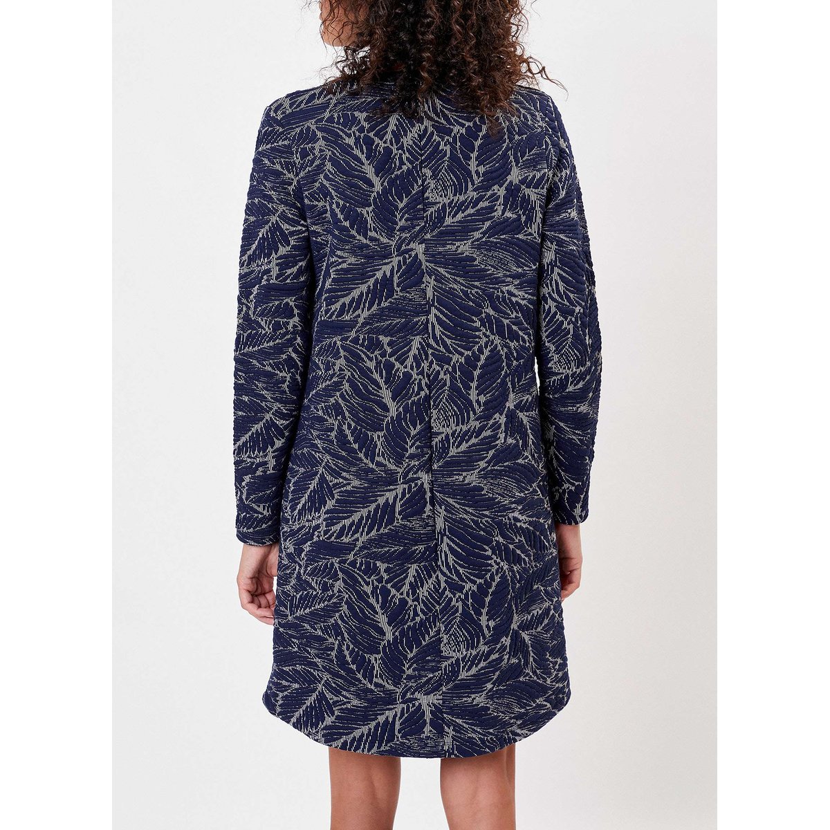 Robe maille évasée à motifs ASDIS bleu nuit kari, LA FIANCÉE