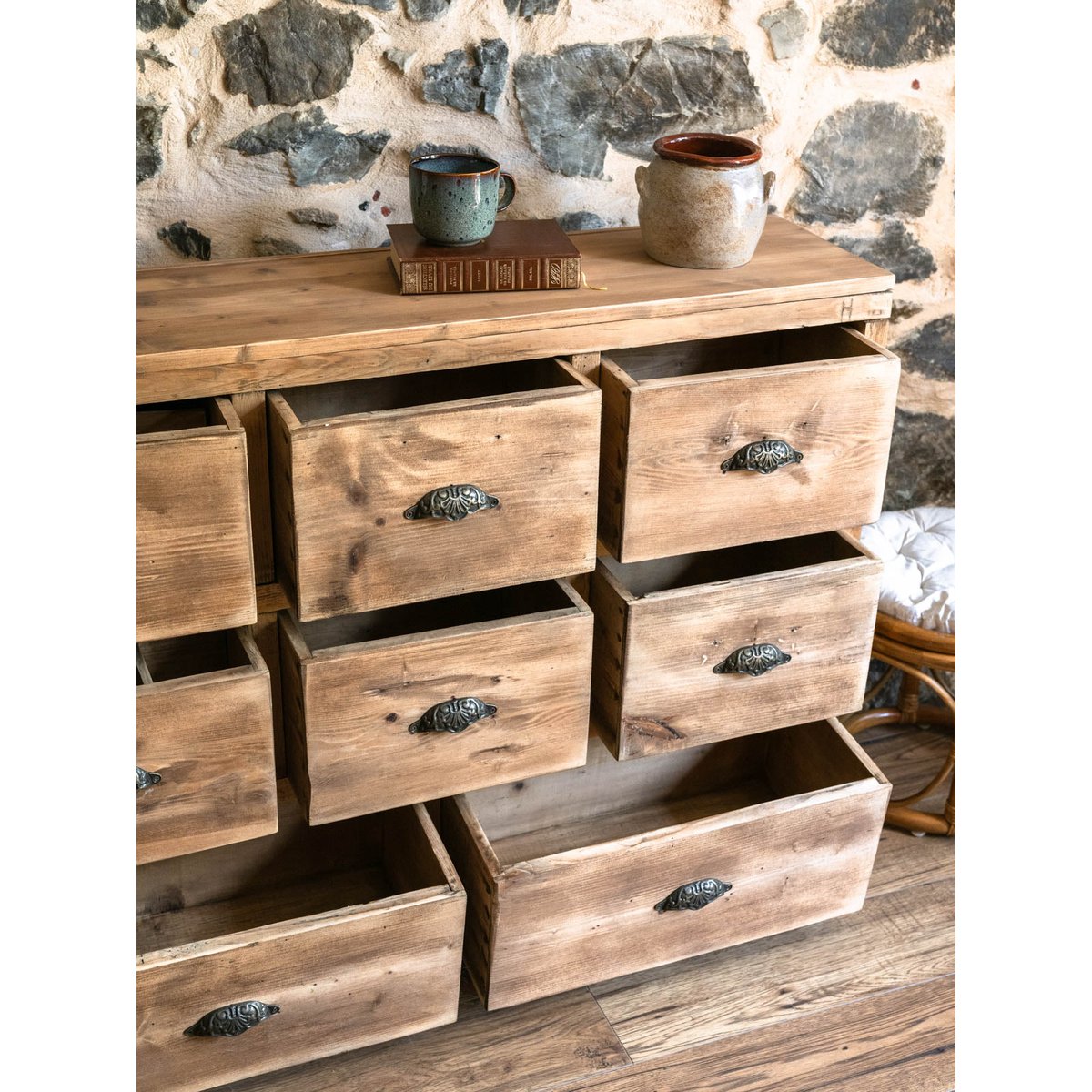 Meuble de métier à tiroirs Fernand N°350 - Bon état bois clair, DEBONGOUT