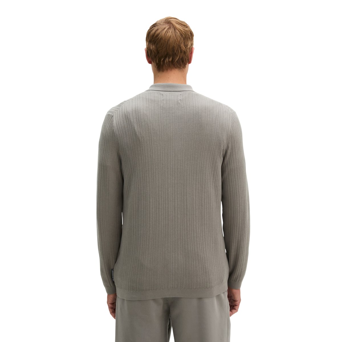 Pull en maille coupe classique en coton biologique et en TENCEL™ Lyocell gris, MARC O'POLO