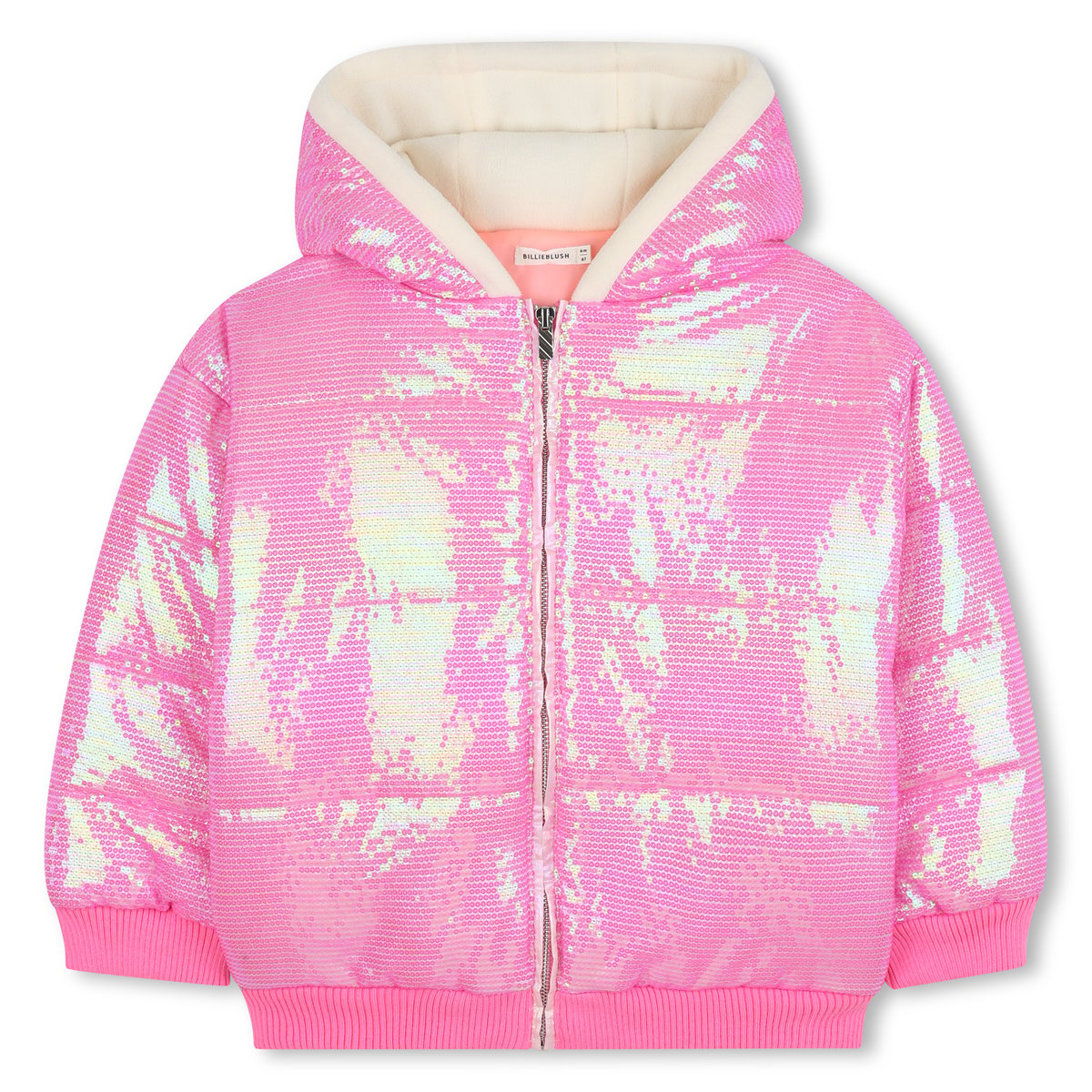 Veste en duvet mi-longue rose flash, BILLIEBLUSH