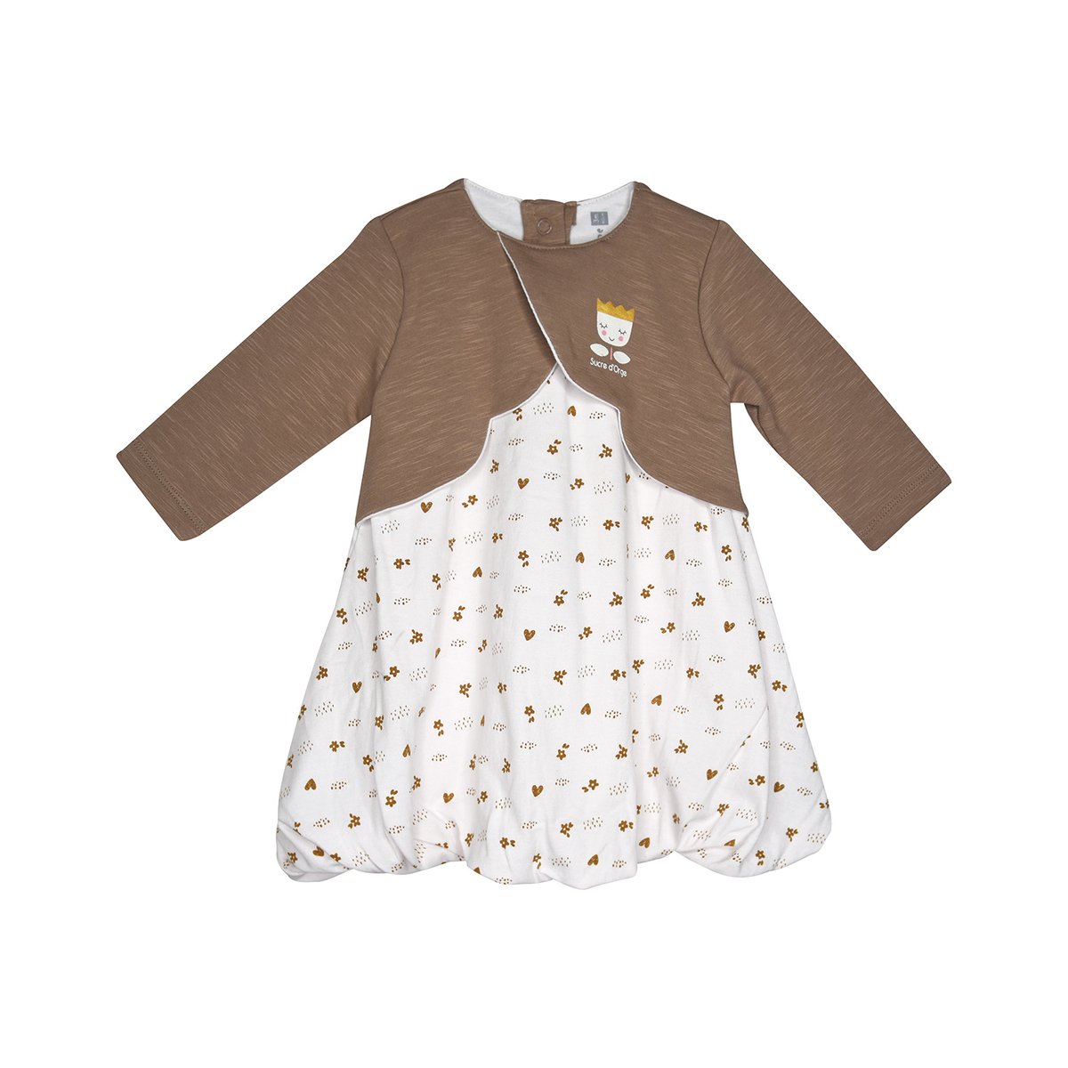 Ensemble robe bandeau prely maille manches longues beige, SUCRE D'ORGE