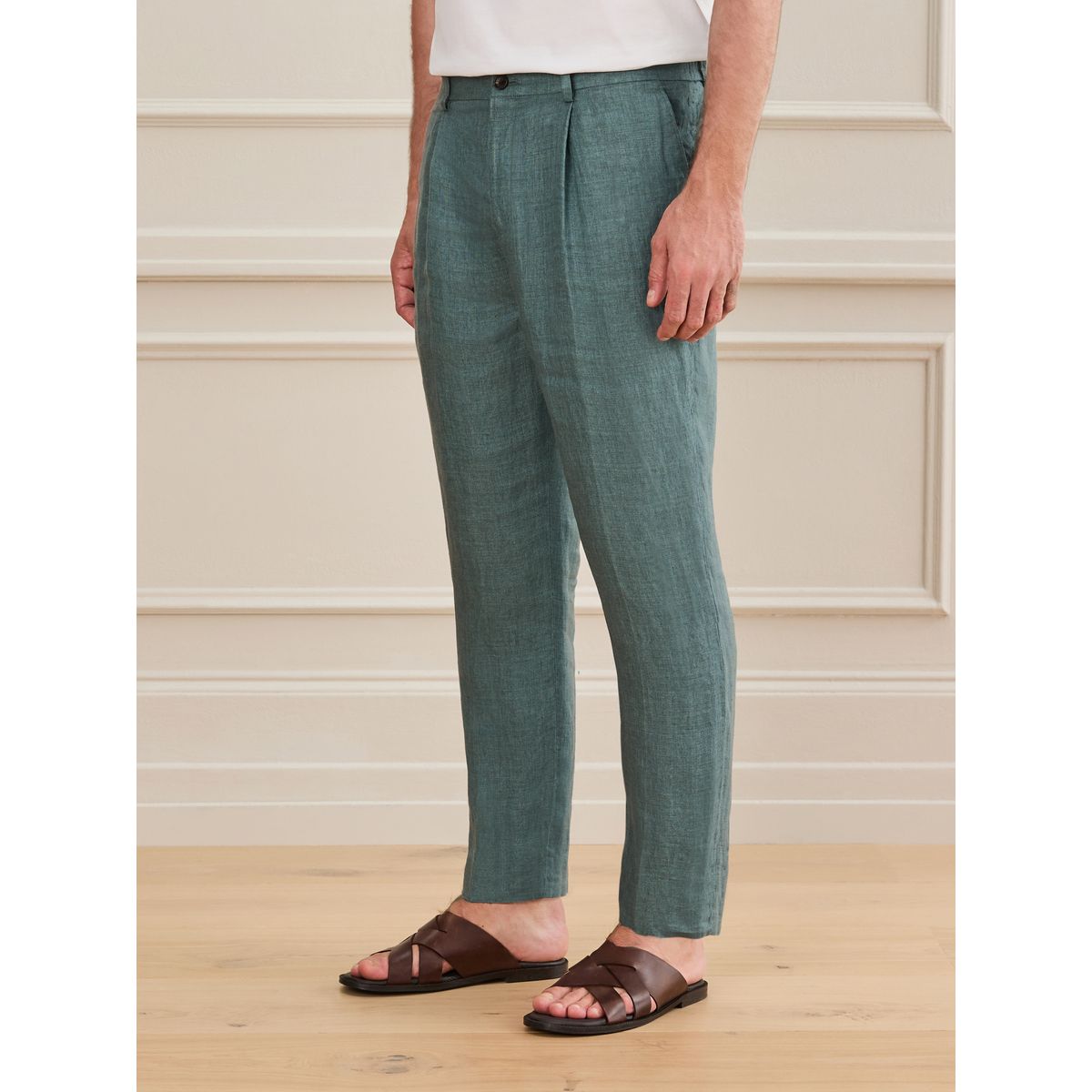 Pantalon à cordon de serrage signature vert, NEXT