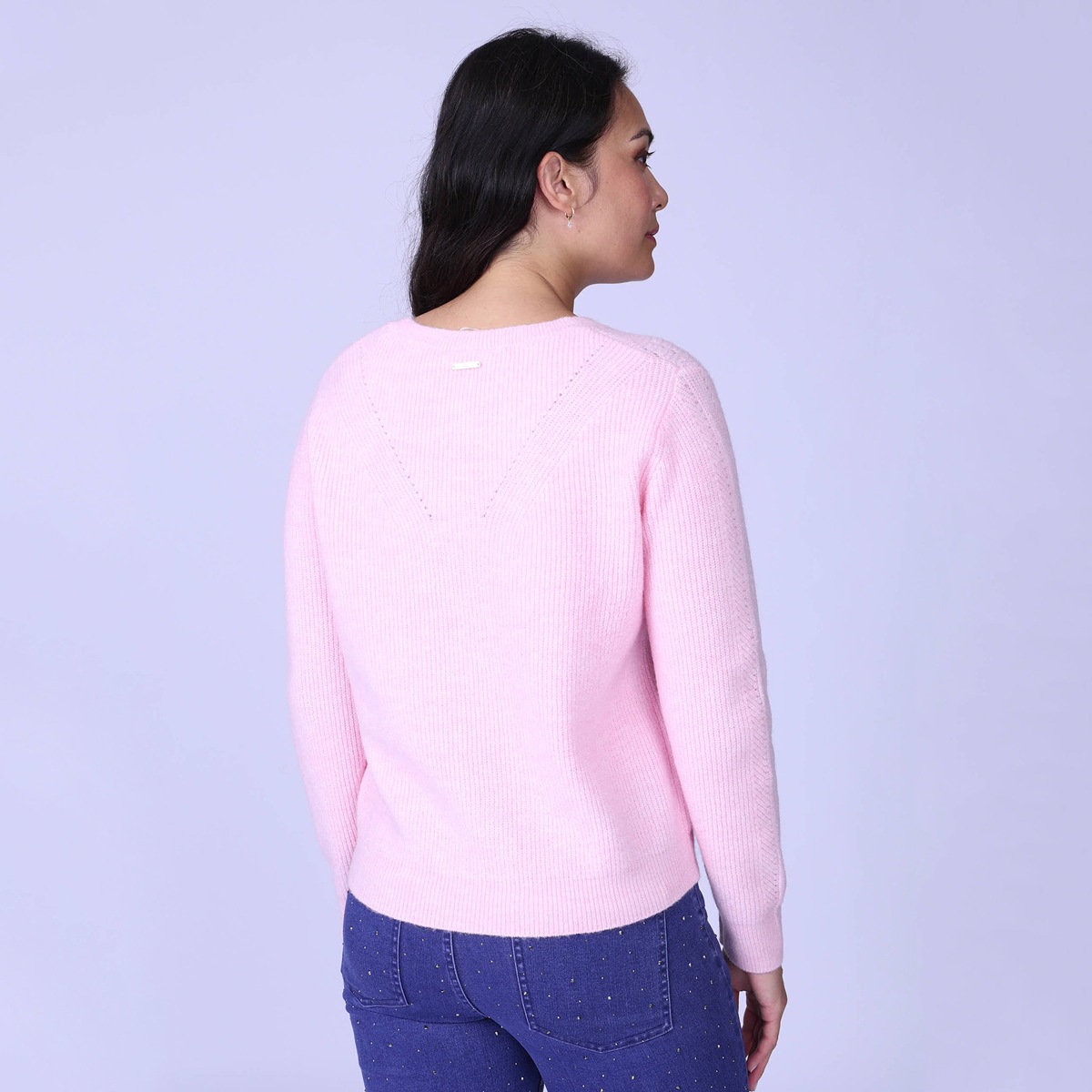 Pull jeu de points Hedith rose clair, MISE AU GREEN