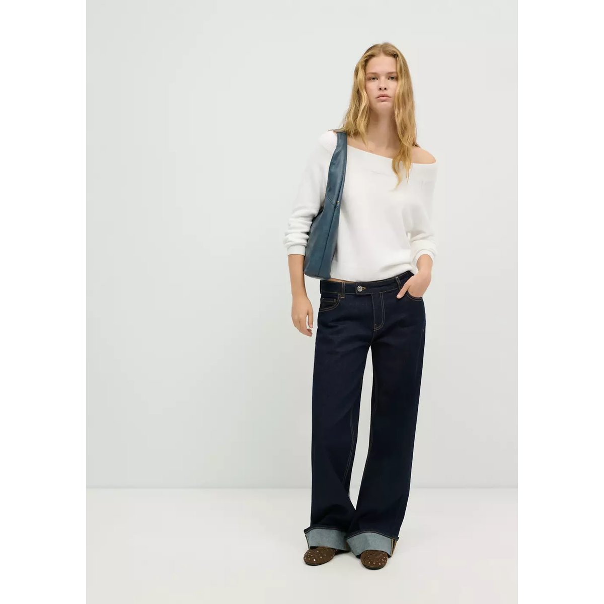 Pull-over col bateau blanc cassé, MANGO TEEN
