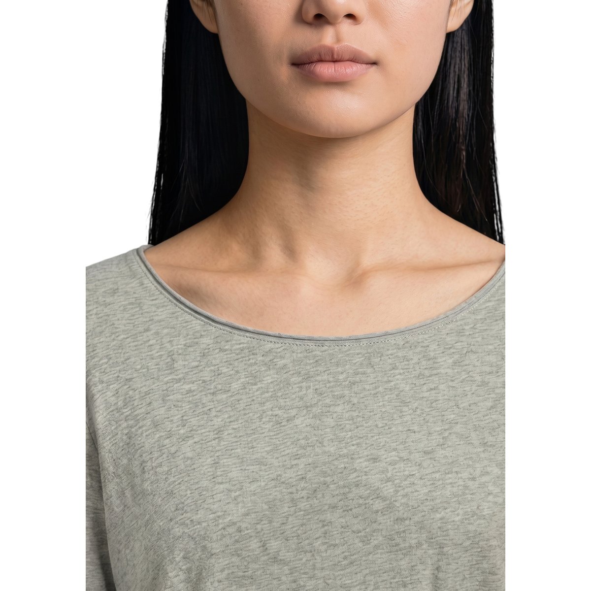 T-shirt long régulier en coton biologique gris, MARC O’POLO DENIM