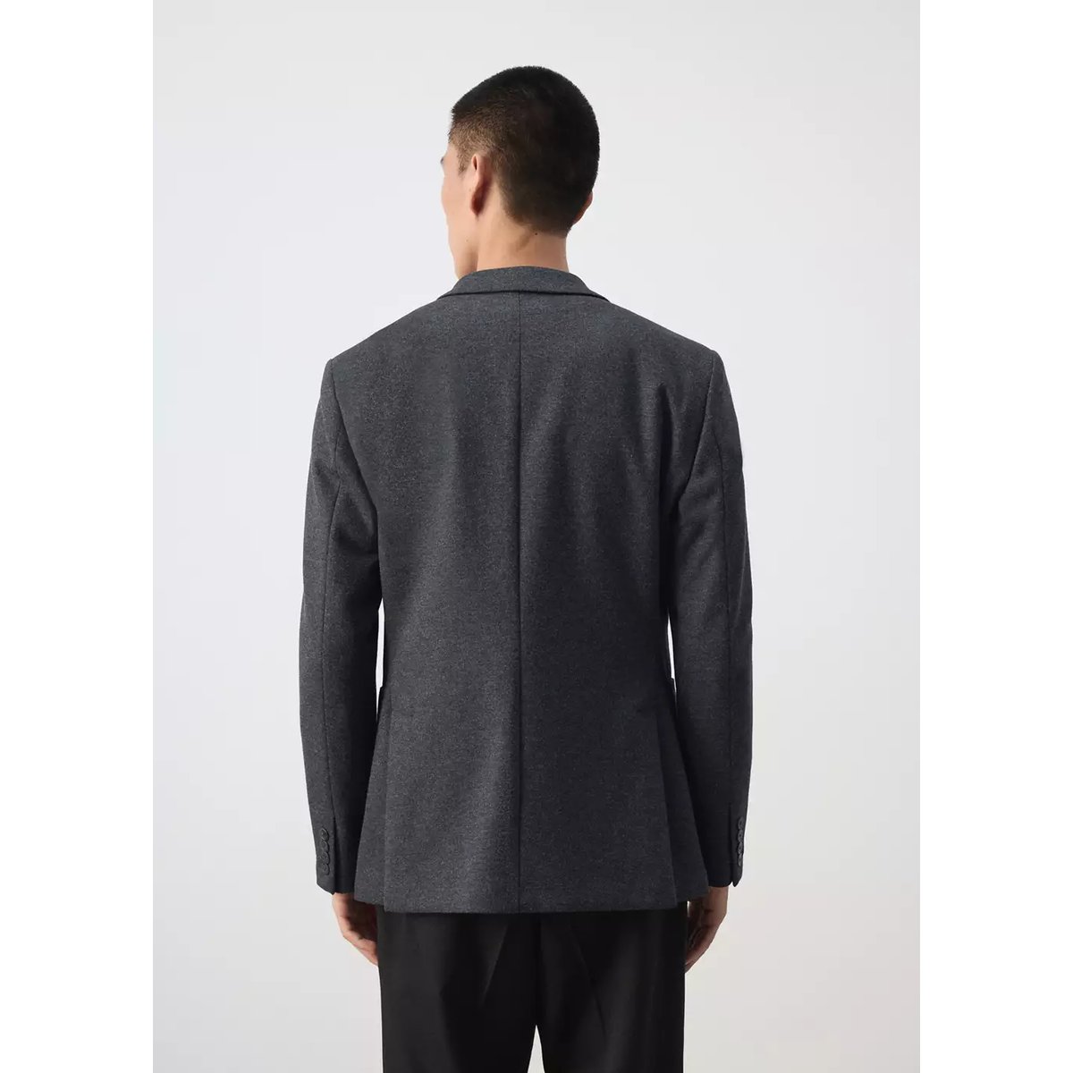 Blazer slim-fit en mélange de coton gris, MANGO MAN