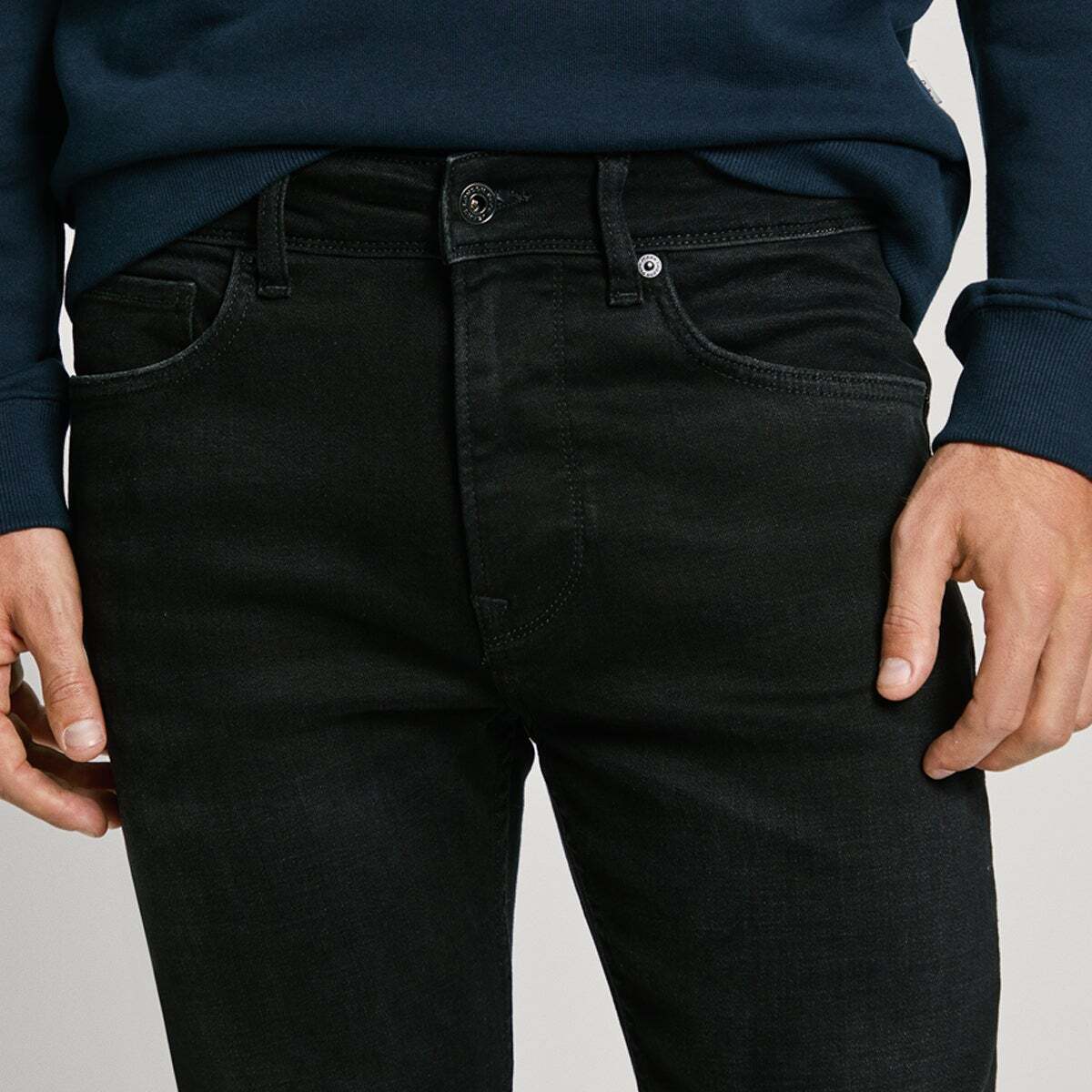 Jean Coupe Super Skinny, Taille Moyenne black used, PEPE JEANS