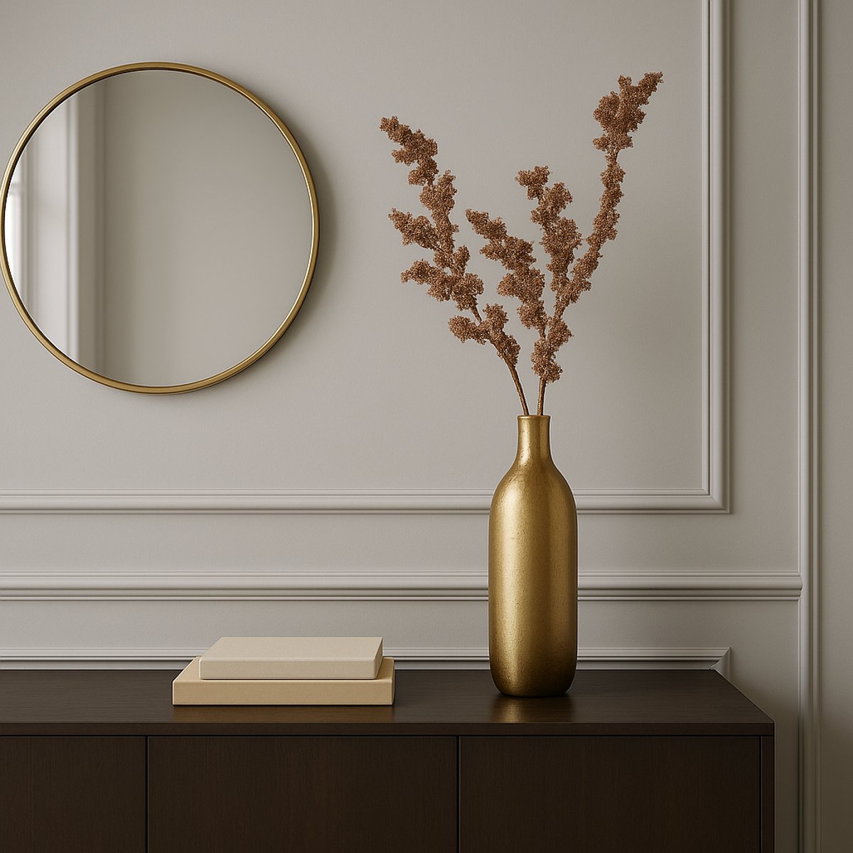 Branchage avec mousse artificielle H84 cuivre, SIA DECO