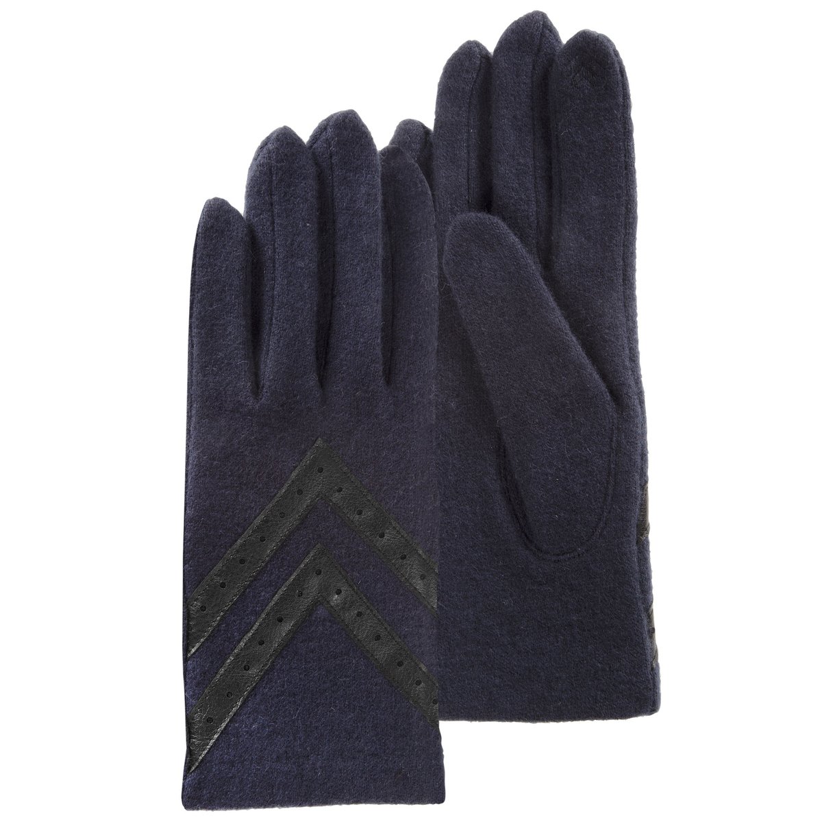 Gants tactiles, chauds, en laine, non doublés bleu marine, ISOTONER