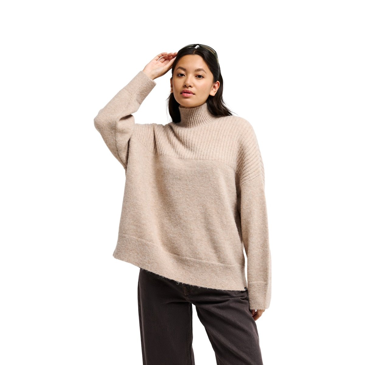 Pull NIAS beige bone white heather, QUIKSILVER