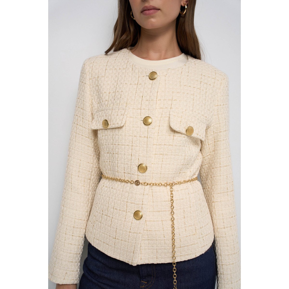VESTE EN TWEED beige, SALSA JEANS