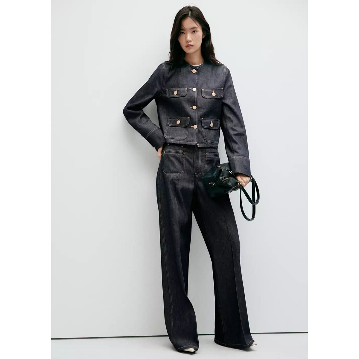 Veste denim poches bleu, MANGO