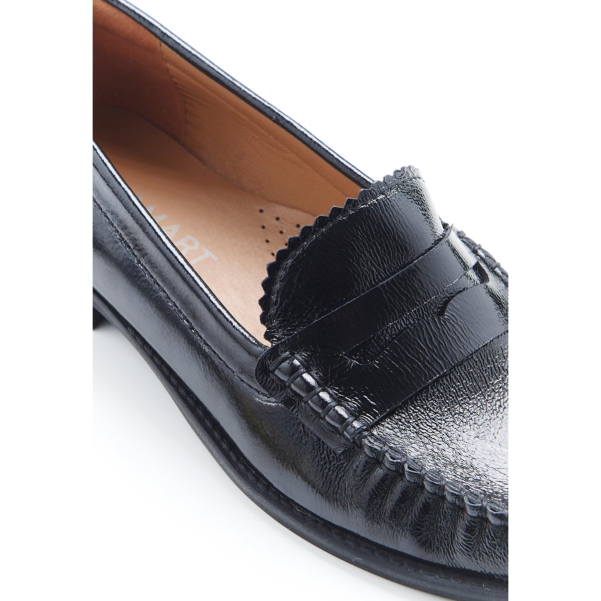 Mocassins vernis effet plissé noir, DAMART