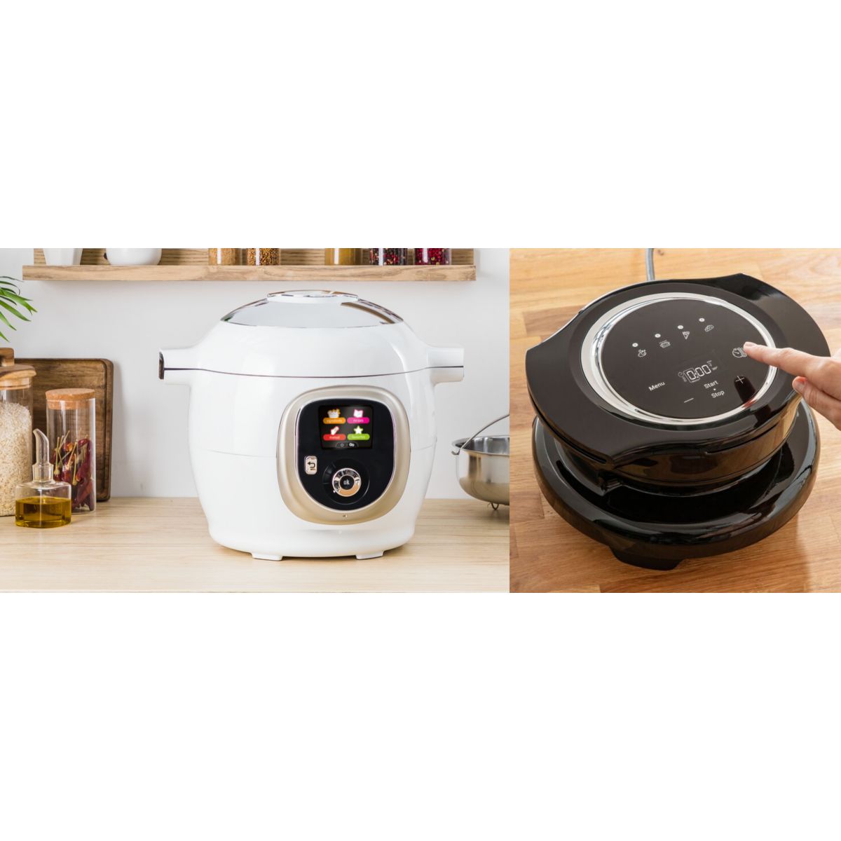 Cookeo CE85XAF0 blanc 6 L, 9 modes de cuisson + Extra Crisp couleur unique, MOULINEX