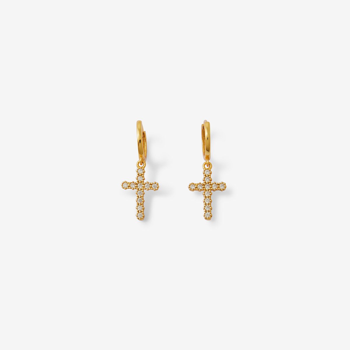 Puces d'oreilles fleurs avec chaine fermoir - argent garanti 925 doré doré, BALABOOSTE