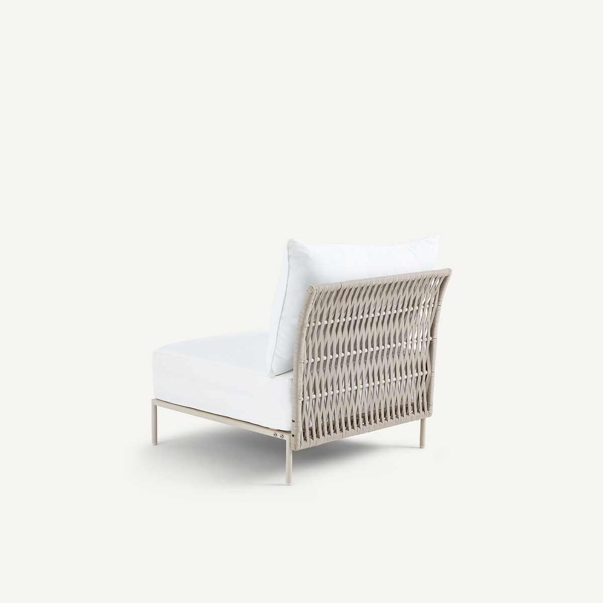 Chauffeuse en sangles tressées, LEANDRA naturel/blanc, AM.PM