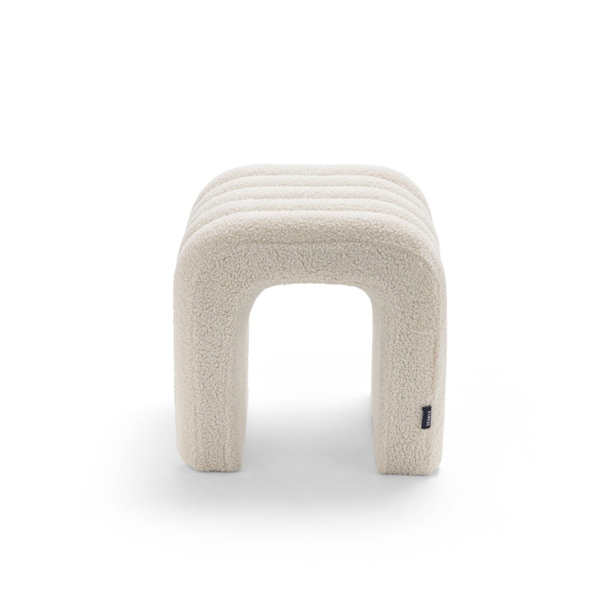 Tabouret rembourré en tissu bouclette- MUI blanc, DRAWER