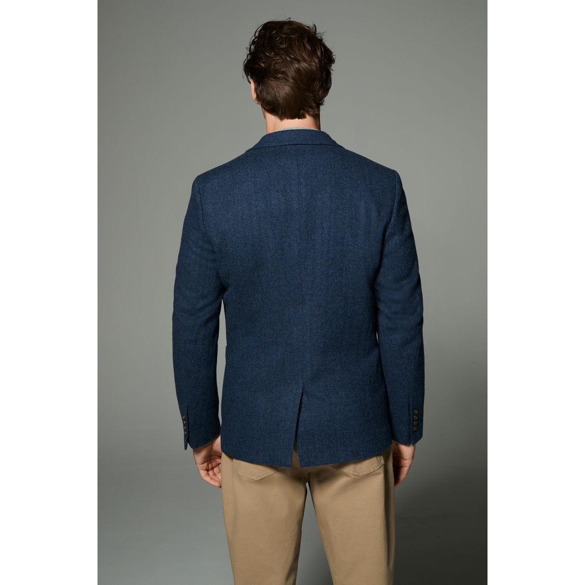 Blazer en laine à chevrons bleu, NEXT