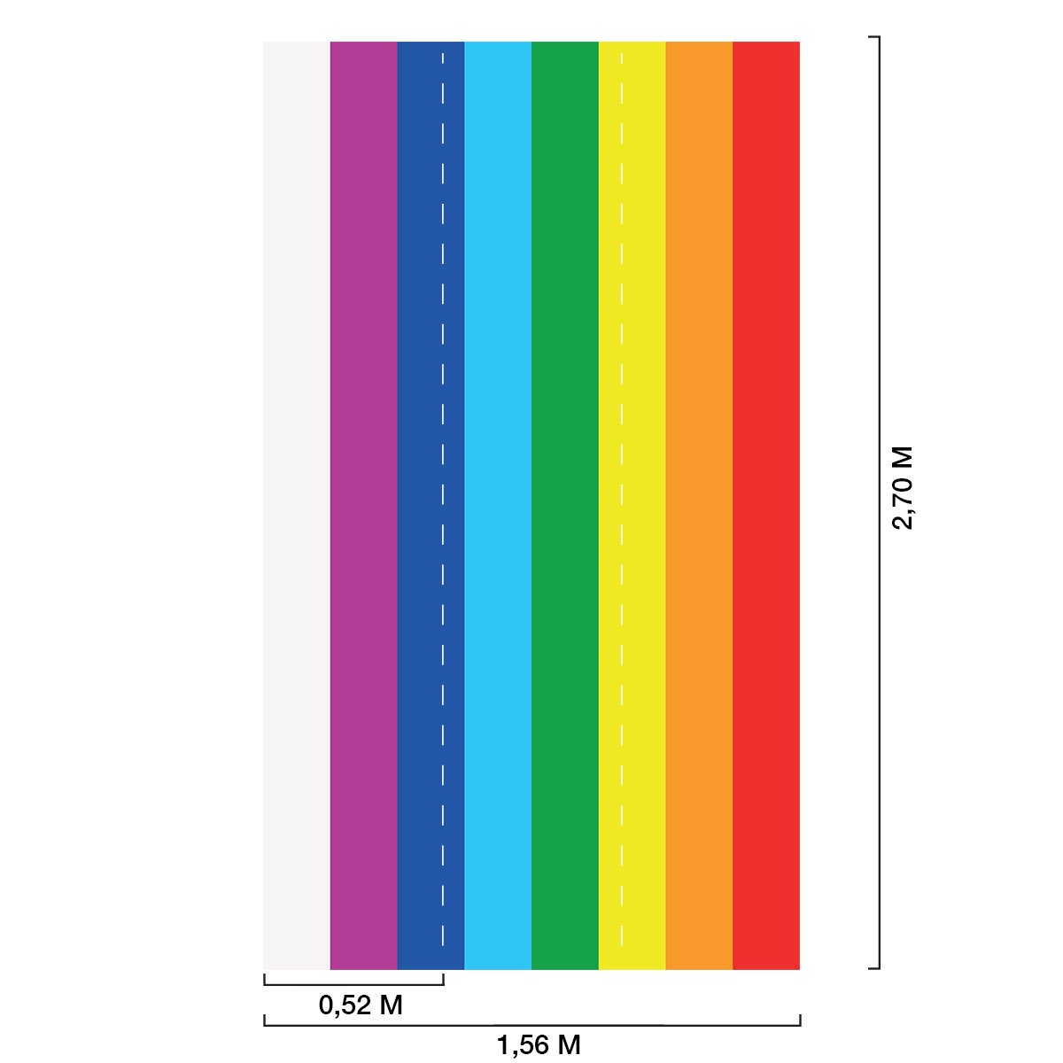 Papier peint, rainbow flag multicolore, HEXOA